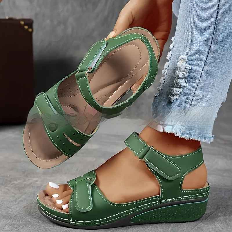 Thick Bottom Plus Size Strap Sandals Green