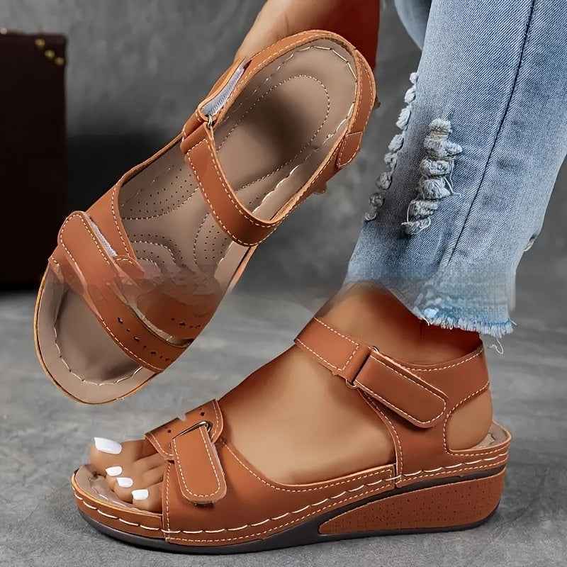 Thick Bottom Plus Size Strap Sandals Brown