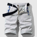 Men's Cotton Zipper Fly Shorts White