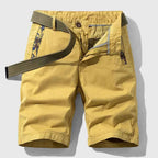 Men's Cotton Zipper Fly Shorts Yellow