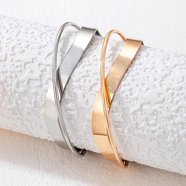 Sophia | Women's Adjustable Gold Cross Design Bracelet Gold-Silver