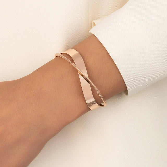 Sophia | Women's Adjustable Gold Cross Design Bracelet Rose Gold