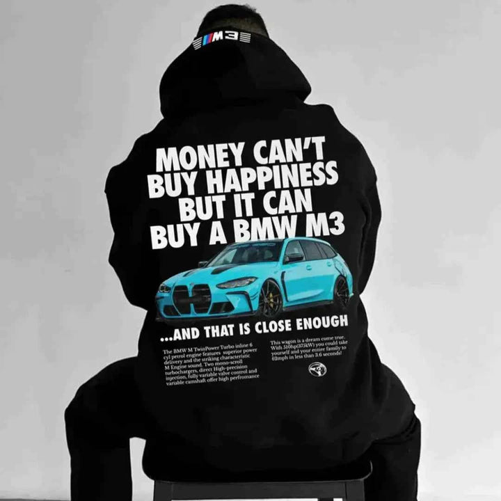 Men's Oversized Graphic Hoodie Black B