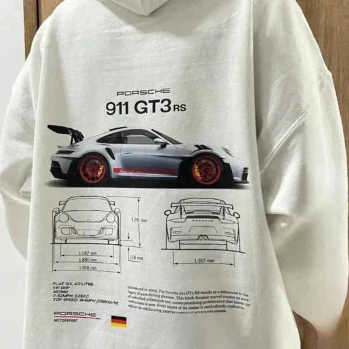 Men's Oversized Graphic Hoodie White