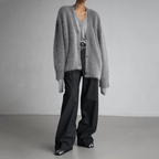 Women's Elegant V-Neck Oversized Cashmere Cardigan