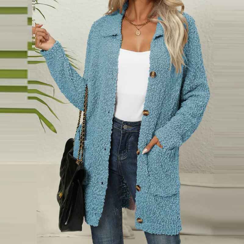 Women's Cozy Long Teddy Vest for Ultimate Comfort Light Blue