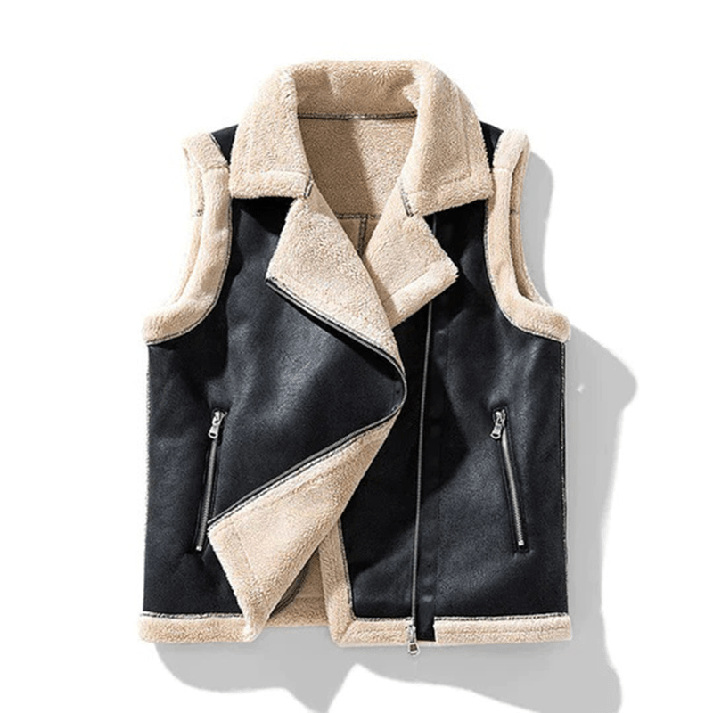 Women's Cozy Warming Sherpa Vest Velvet Black
