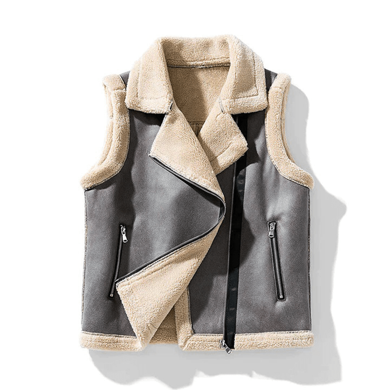 Women's Cozy Warming Sherpa Vest Stone Grey