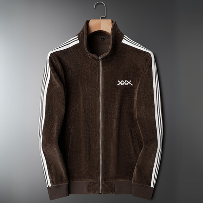 Corduroy Tracksuit Set Tailored Fit Chestnut Brown Legacy Cream