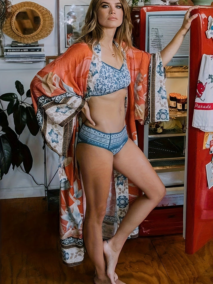 Tullia | Floral Print Maxi Kimono for Women