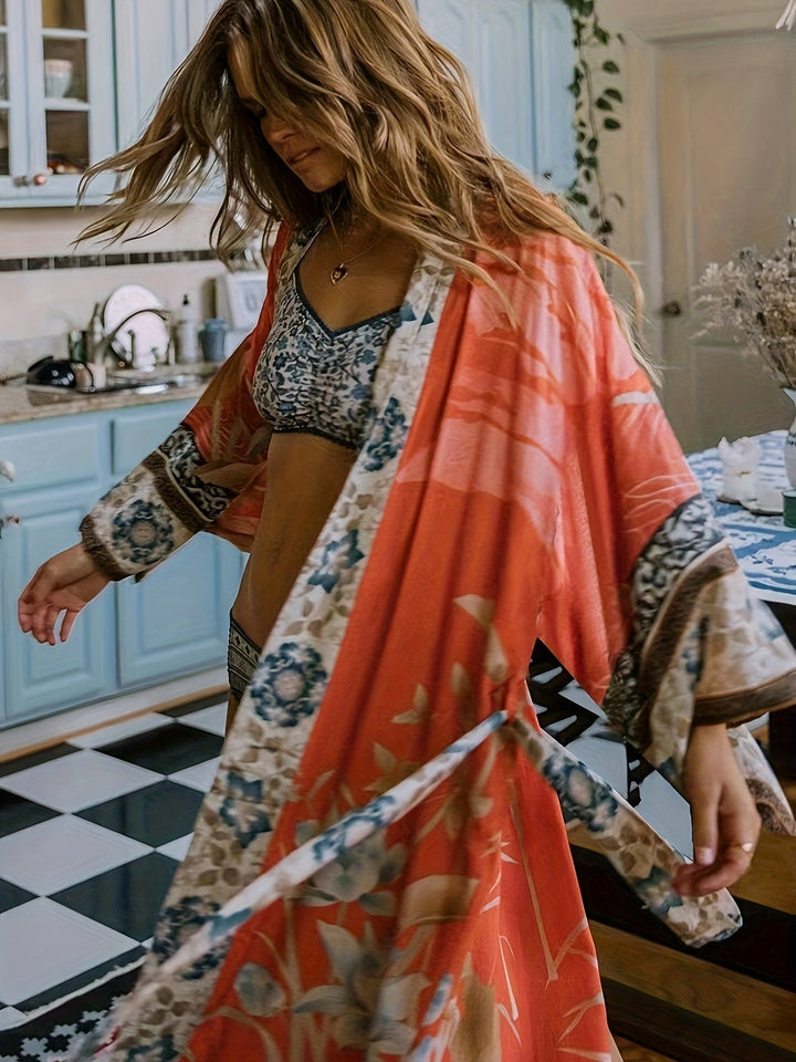 Tullia | Floral Print Maxi Kimono for Women