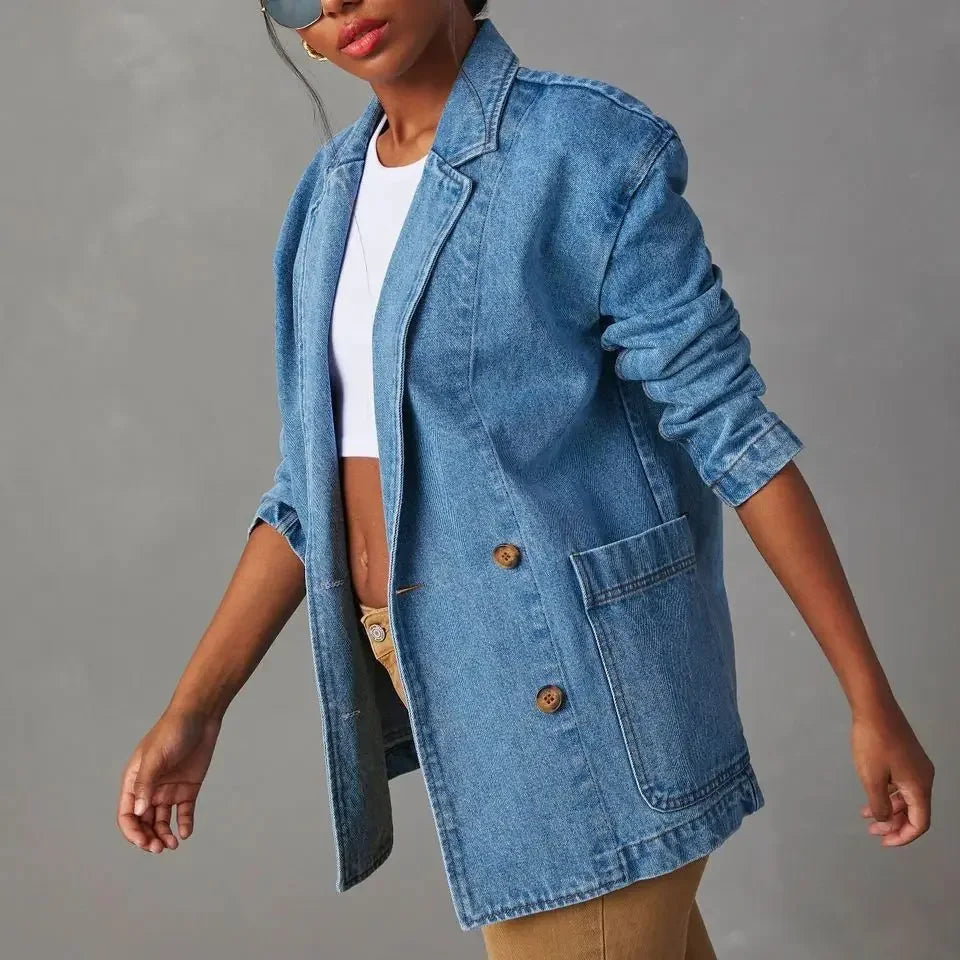 Sophia | Women's Denim Blazer Jacket with Modern Style Blue