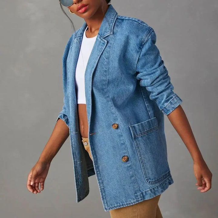 Sophia | Women's Denim Blazer Jacket with Modern Style Blue