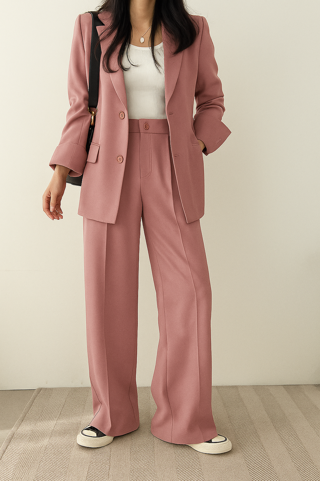 Sophia | Women's Two-Piece Blazer and Trousers Suit Pink
