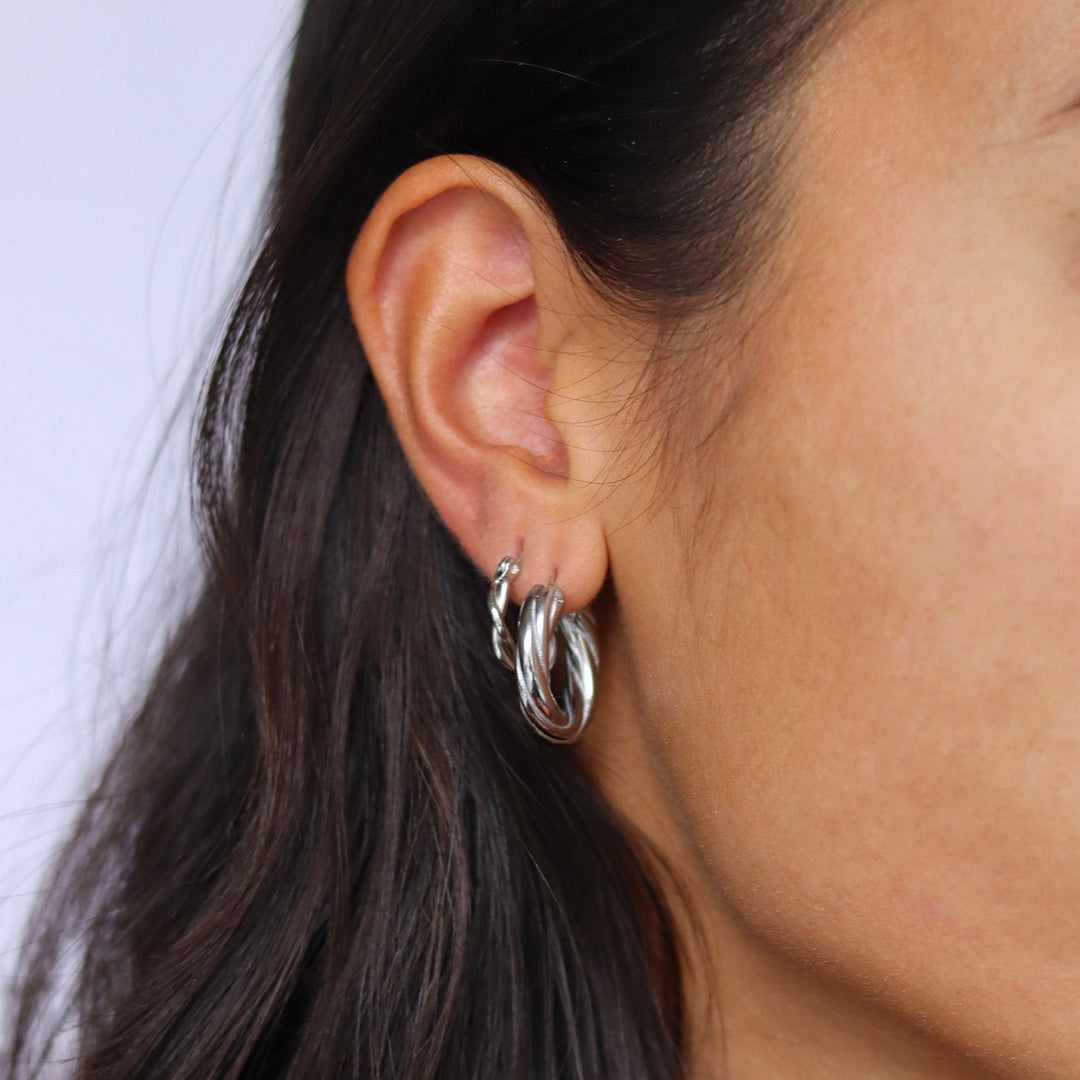 Tasja | Women's Elegant Twisted Mini Hoop Earrings