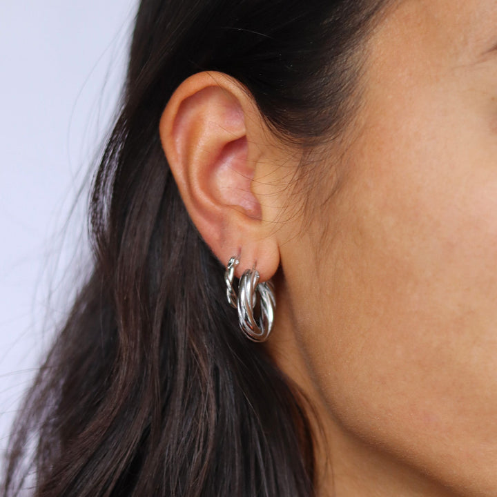 Tasja | Women's Elegant Twisted Mini Hoop Earrings