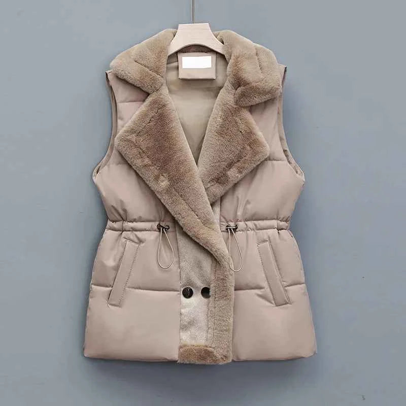 Women's Lambswool Vest - Cozy & Stylish Knitwear Beige
