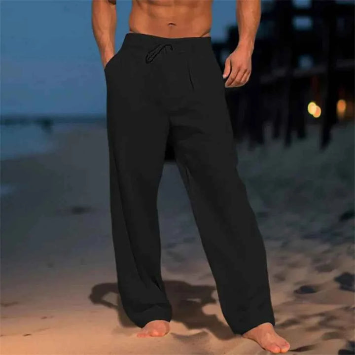 Men's Stylish Summer Linen Pants Black