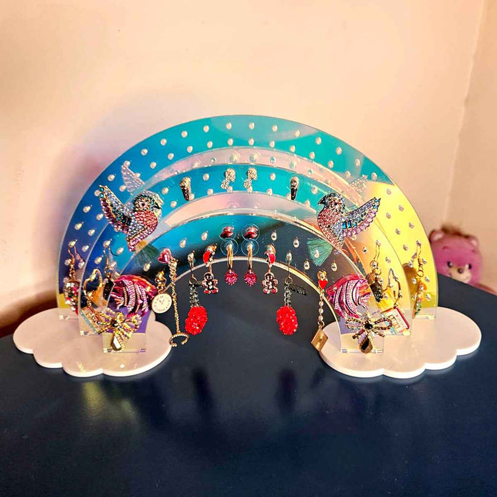 Colorful Jewelry Organizer with Mirror