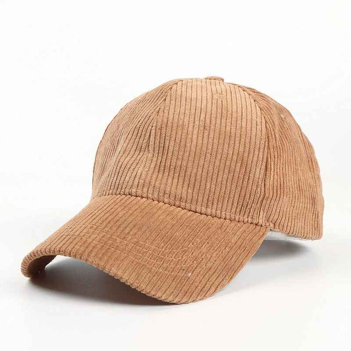 Unisex Corduroy Baseball Cap – Casual Adjustable Vintage Hat Brown adjustable