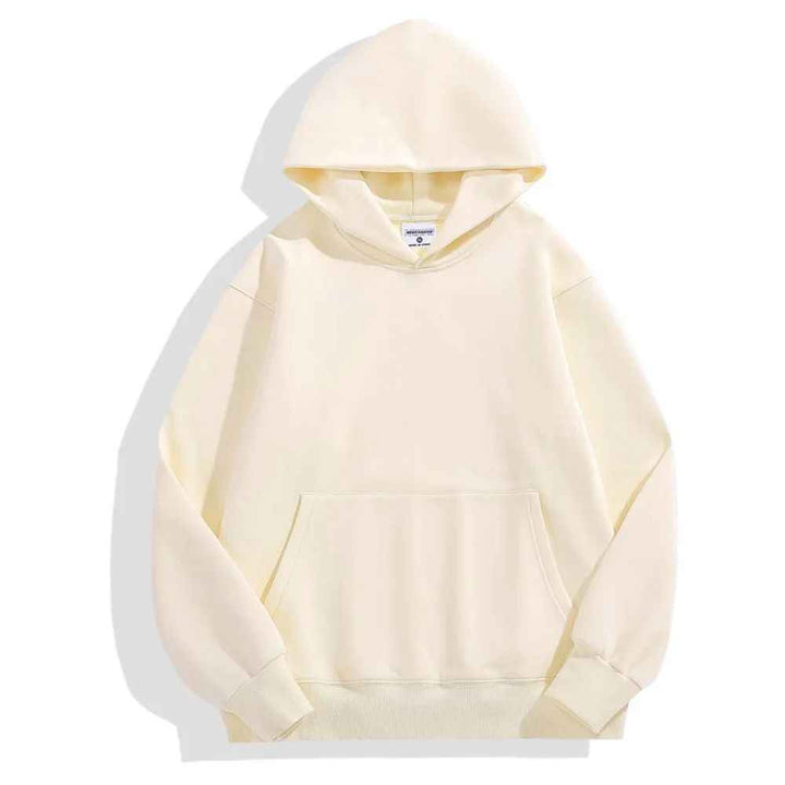 Unisex Heavyweight Cotton Velvet Hoodie Apricot