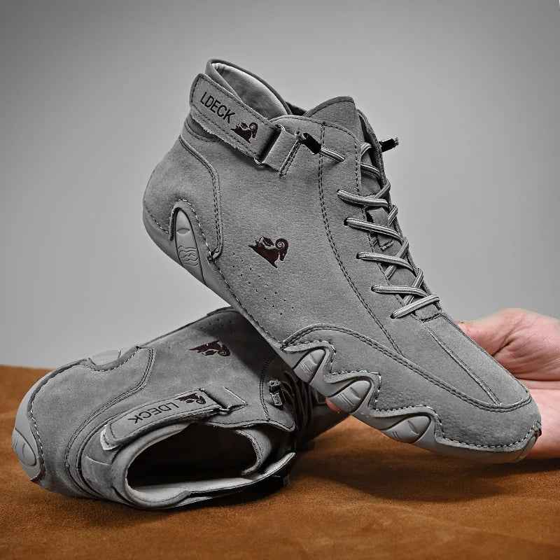 Unisex Leather Barefoot Shoes for Comfort and Style Gray