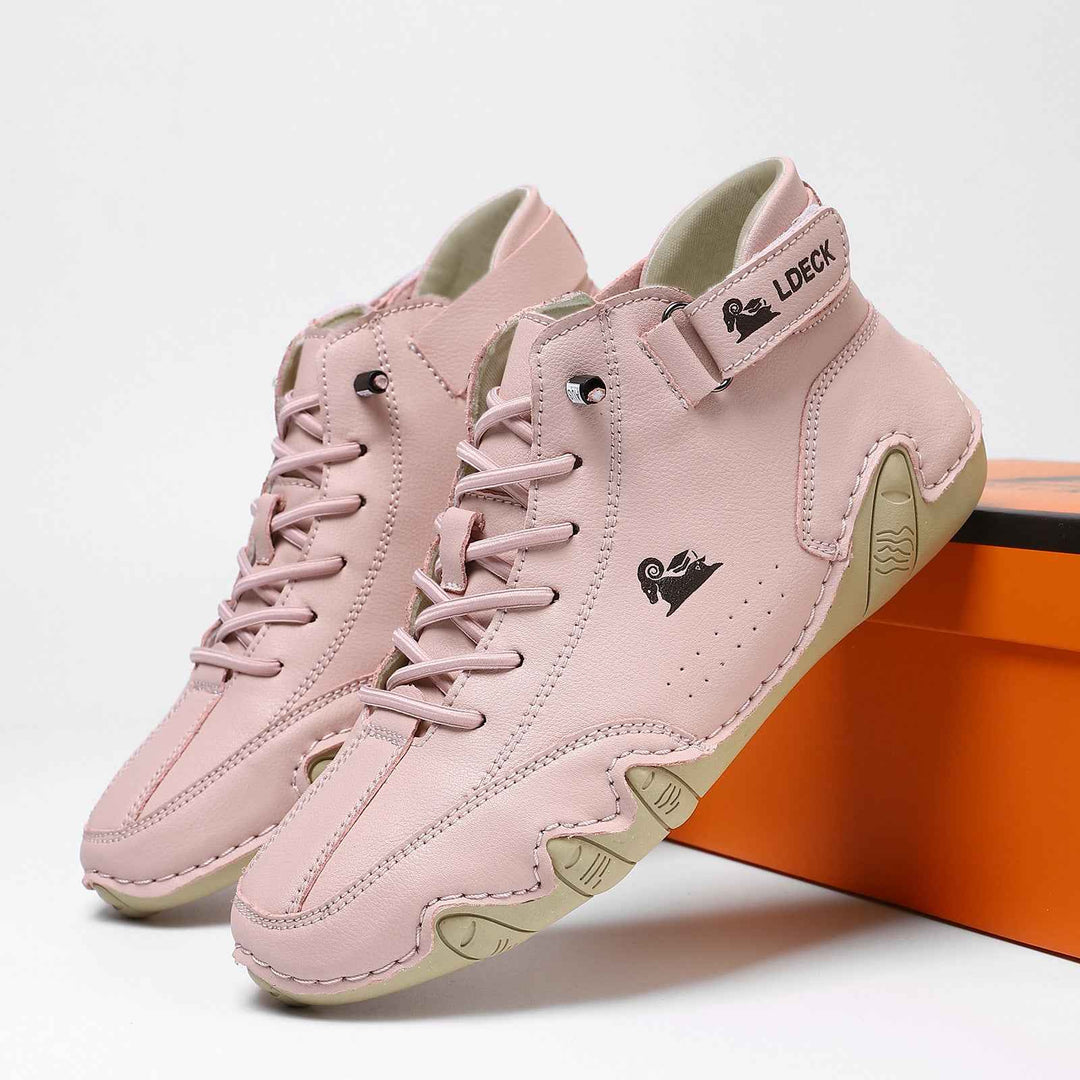 Unisex Leather Barefoot Shoes for Comfort and Style Pink