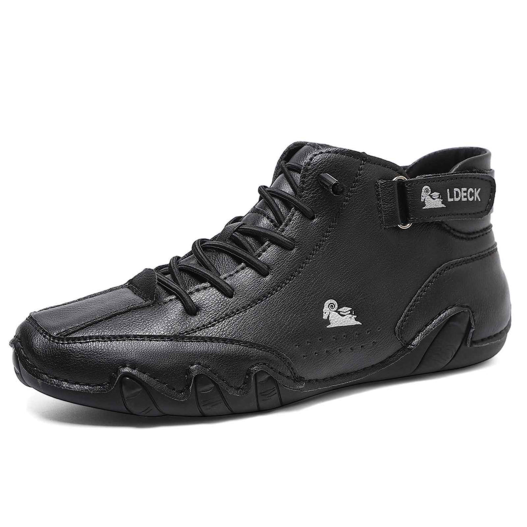 Unisex Leather Barefoot Shoes for Comfort and Style Black
