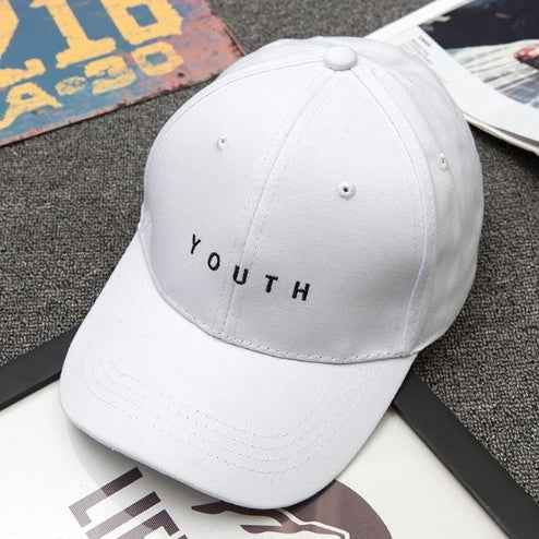 Unisexe Lettre Imprimé Solide Caps Hommes Femmes Anneau Hip Hop Casquette de baseball Coton Snapback Chapeau White 1