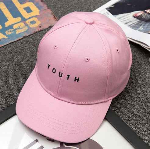Unisexe Lettre Imprimé Solide Caps Hommes Femmes Anneau Hip Hop Casquette de baseball Coton Snapback Chapeau Pink 1