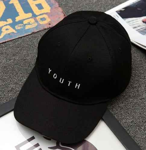 Unisexe Lettre Imprimé Solide Caps Hommes Femmes Anneau Hip Hop Casquette de baseball Coton Snapback Chapeau Black 1