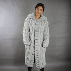 Women's Hooded Cable Knit Long Cardigan with Buttons - Comfortable Fit