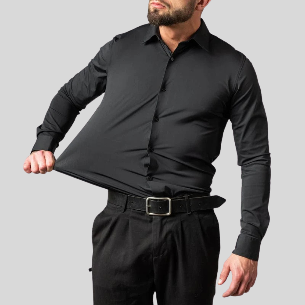 Men's Wrinkle-Free Dress Shirt Black