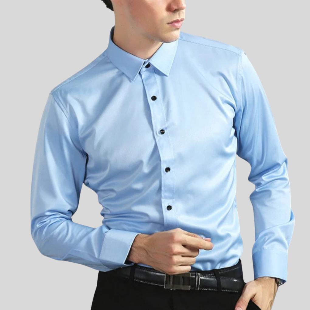 Men's Wrinkle-Free Dress Shirt Light Blue