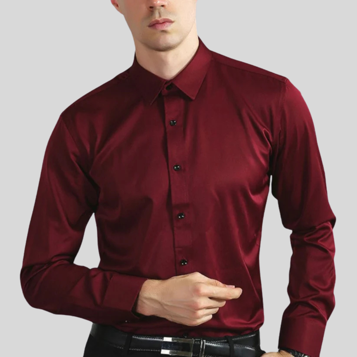 Men's Wrinkle-Free Dress Shirt Red