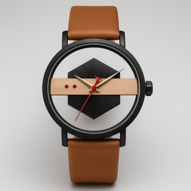 Orbit Timepiece: Stylish and Modern Design Brown Black