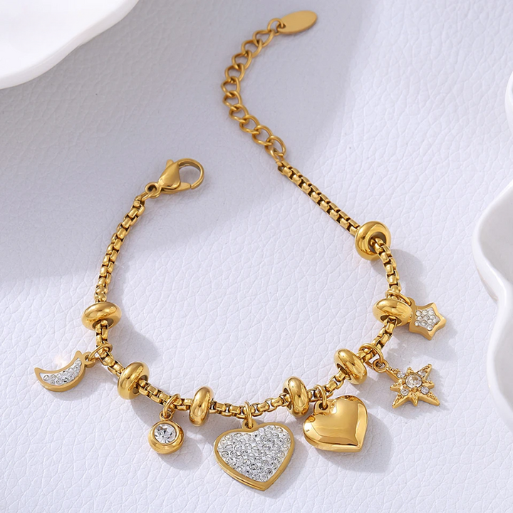 Elegant Heart Charm Bracelet
