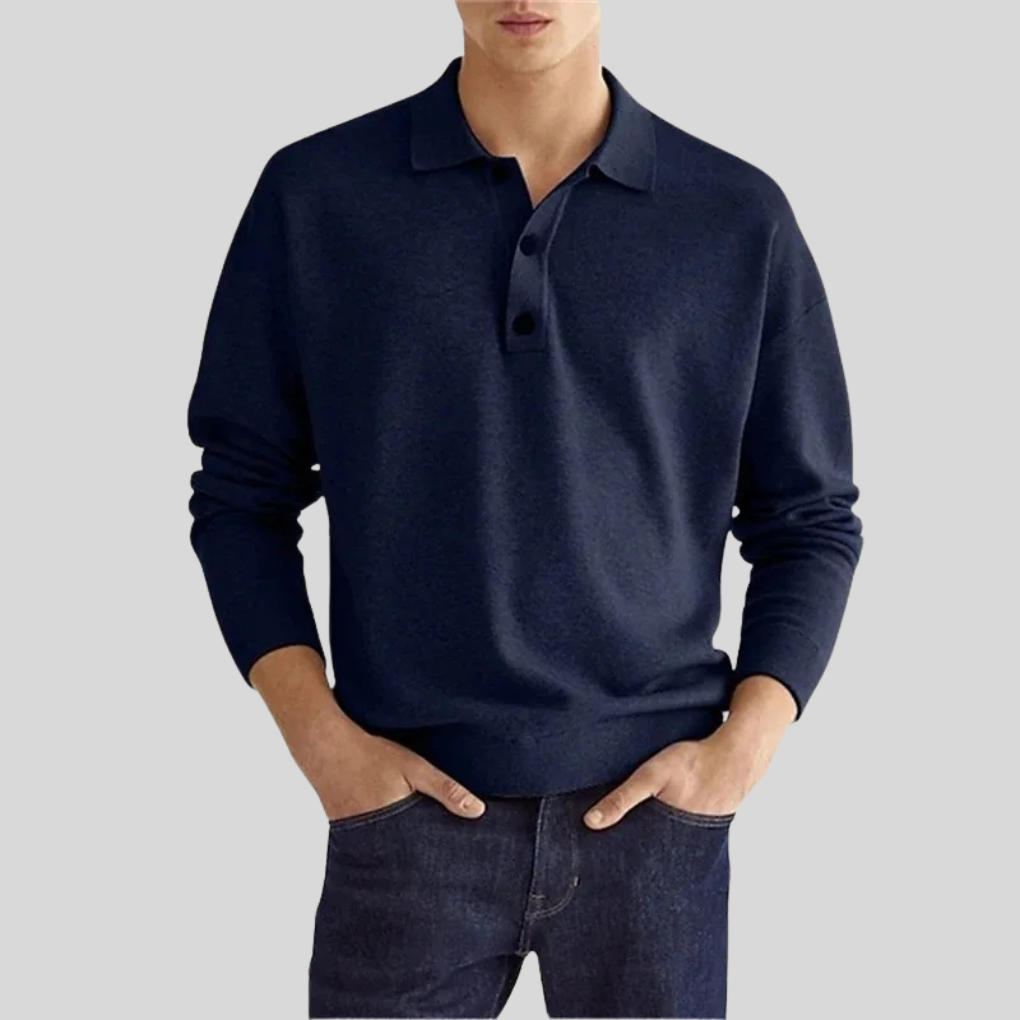 Men's Classic Cotton Polo Shirt – Fresh Look for Daily Wear Navy Blue