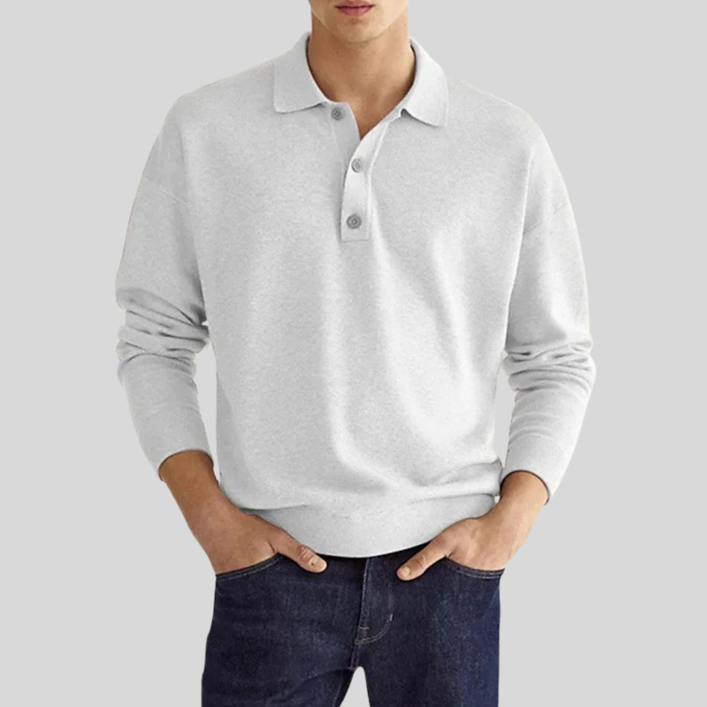 Men's Classic Cotton Polo Shirt – Fresh Look for Daily Wear White