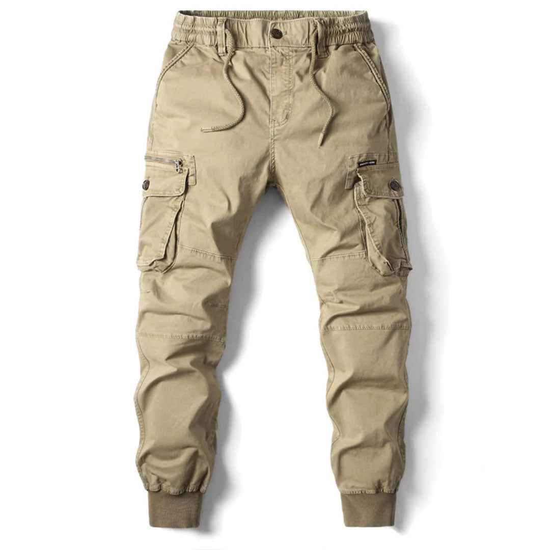 Men's Casual Cargo Pants – Comfortable Fit Khaki