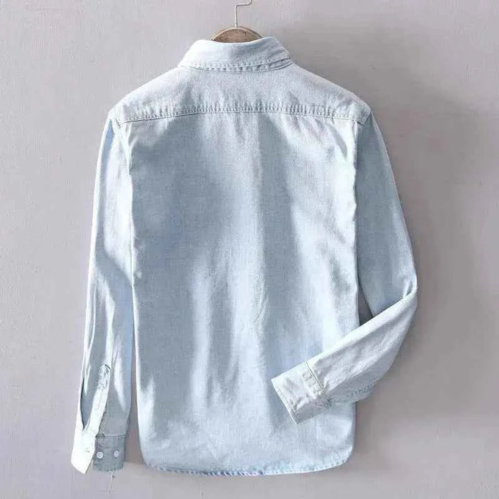 Men's Pure Cotton Denim Long-Sleeve Shirt