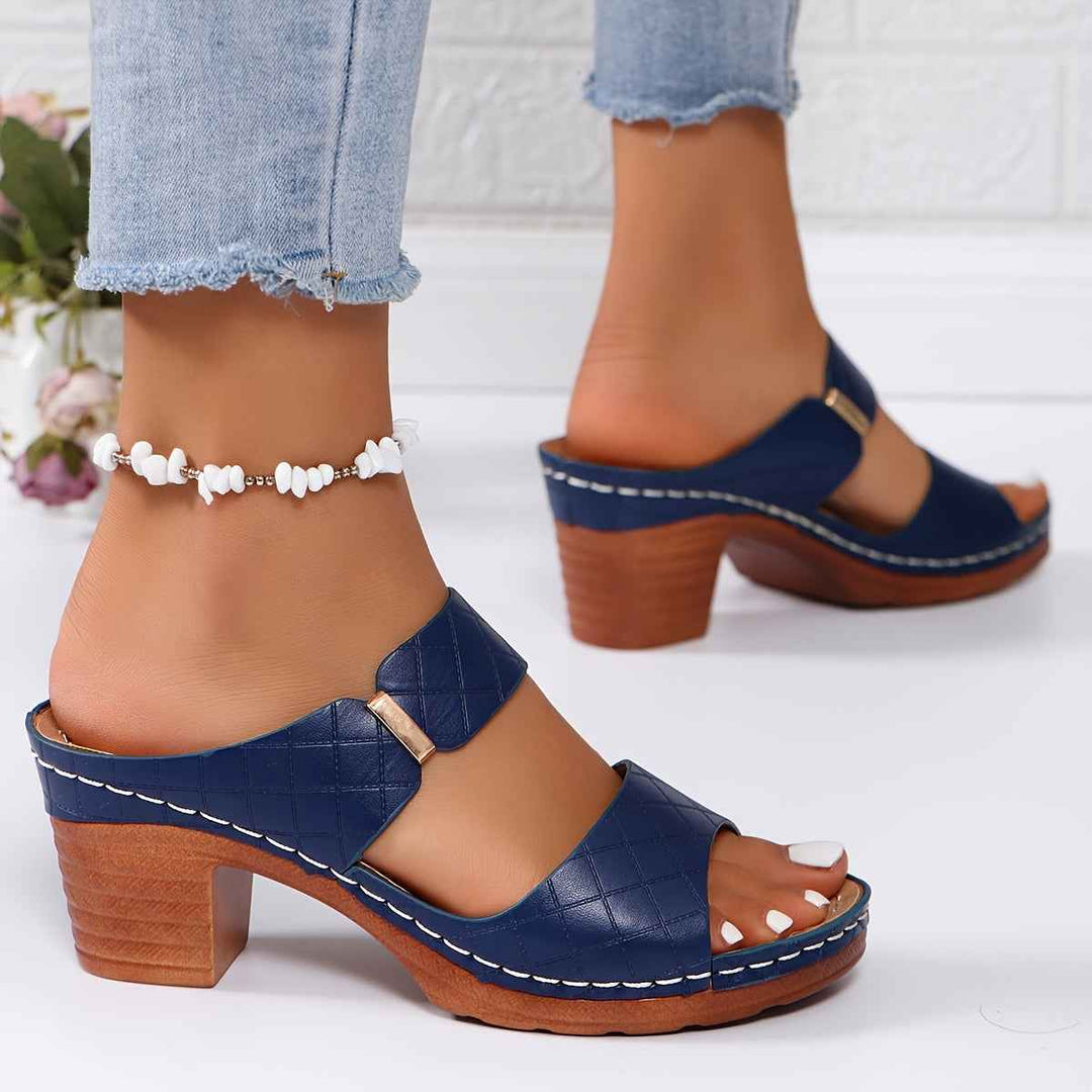 Emily | Women's Platform Sandals with Stable Heel and Comfort Blue
