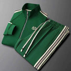 Men's Full-Zip Tracksuit - Stylish Athletic Wear Green
