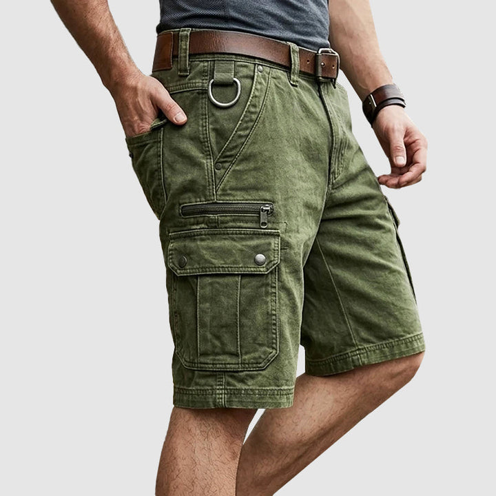 Men's Vintage Washed Cargo Utility Shorts Green