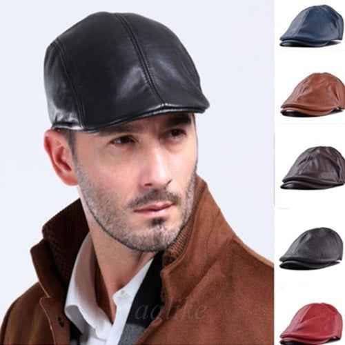 Vintage British Wind Leather Cap For Men And Women
