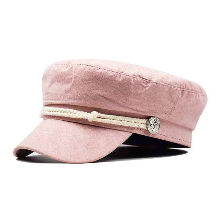 Vintage Deerskin Velvet Octagonal Hats - Luxurious Style for Every Occasion Pink M