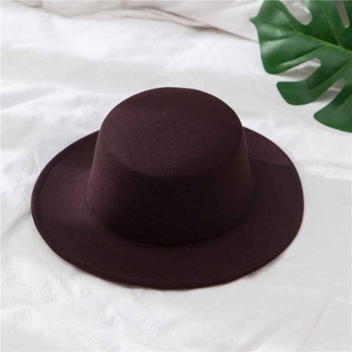 Vintage Gentleman British Style Woolen Hats For Men And Women Coffee adjustable