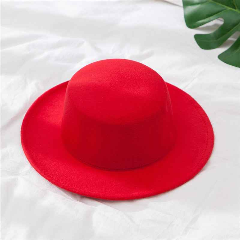 Vintage Gentleman British Style Woolen Hats For Men And Women Red adjustable