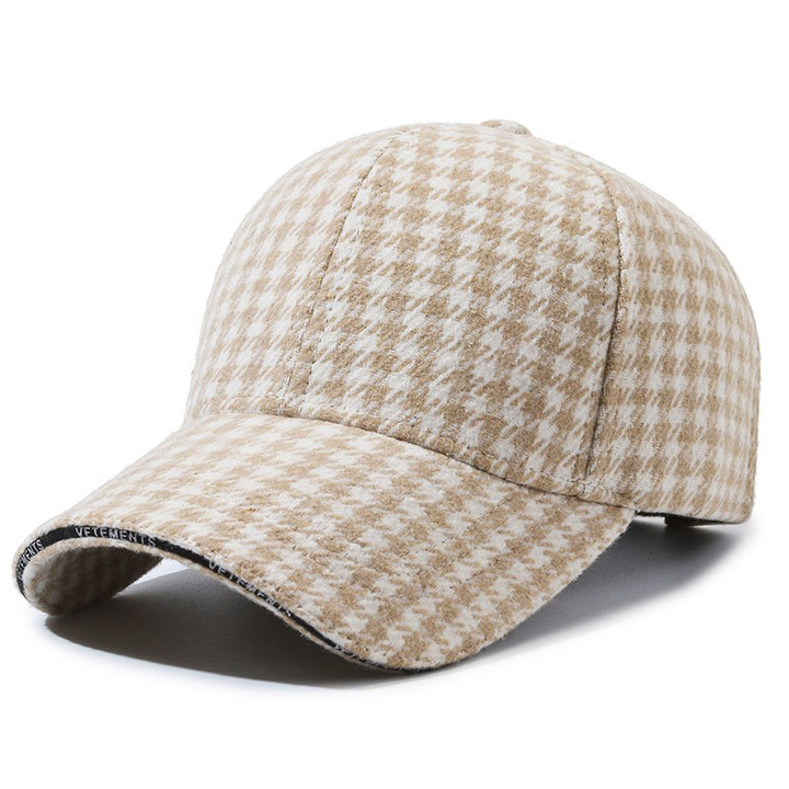 Vintage Houndstooth Cap Cream