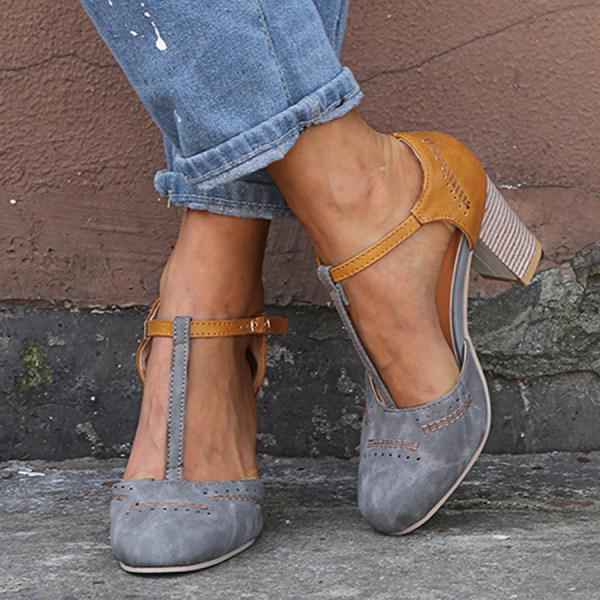 Vintalora | Women's Comfortable Black High Heels Gray